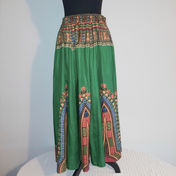 Multicolored Full A-line Long Maxi Skirt - Picture 9 of 12